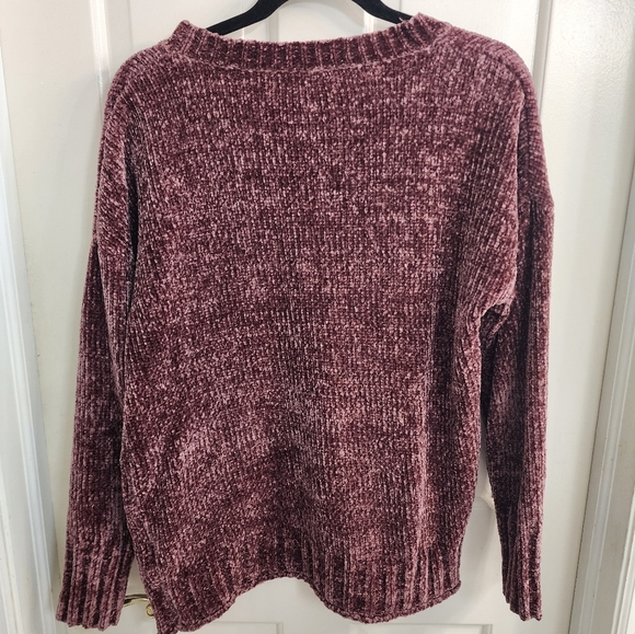 7 For All Man Kind Maroon Chenille Like Sweater Size Sm - Picture 2 of 7